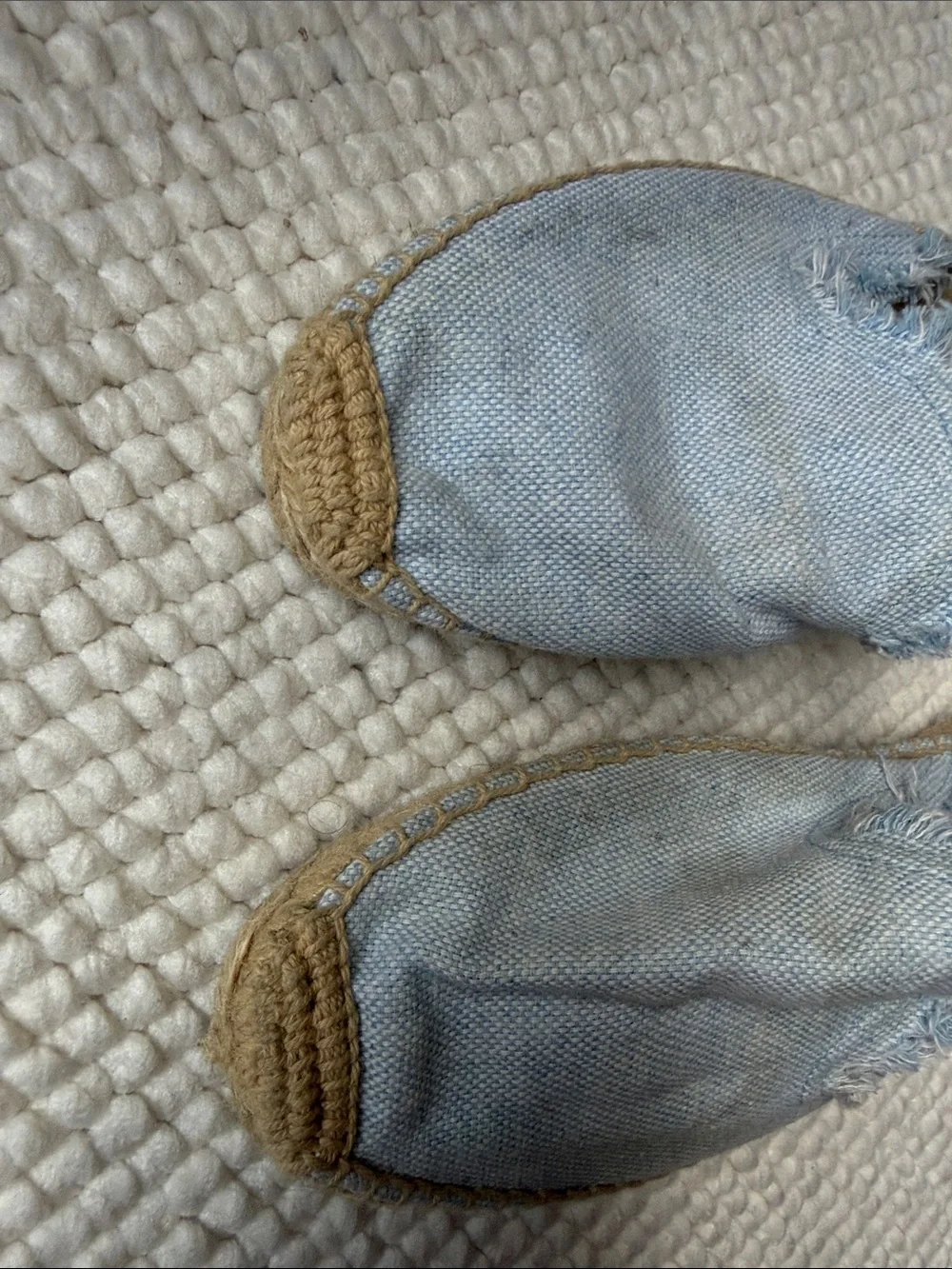 Soludos Light Blue Frayed Canvas Espadrille Mules